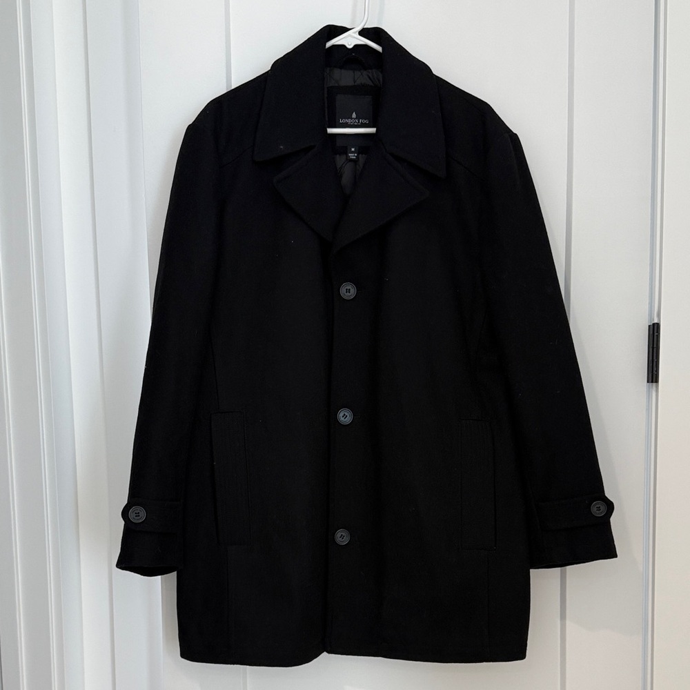 London Fog Men's Classic Black Pea Coat